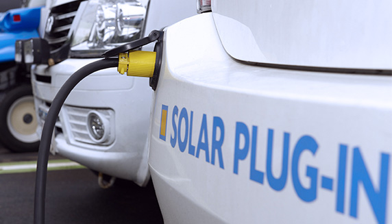 Solar power cars recharging