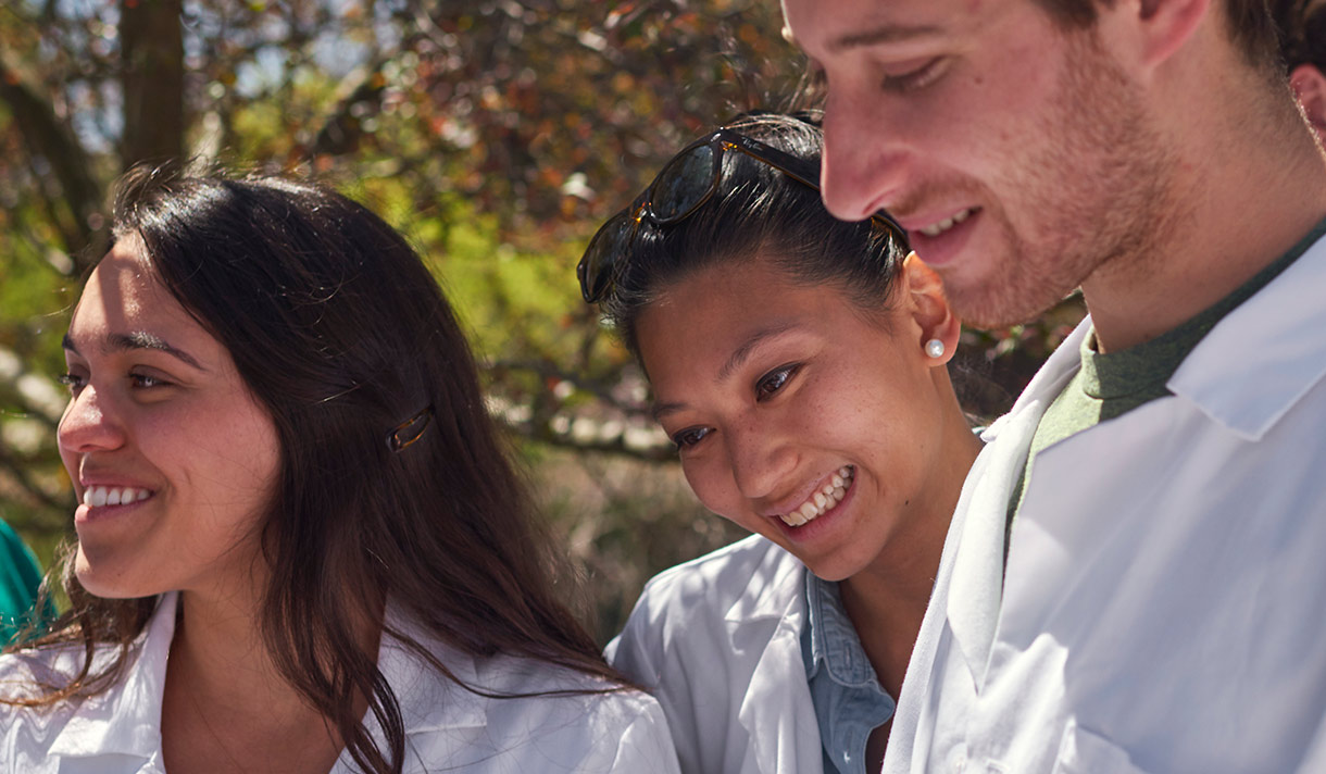 Group of three osteopathic medical students