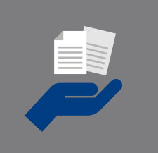 HR Benefits hand and paperwork icon