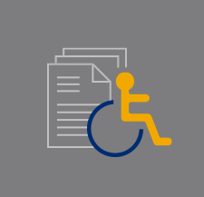 Stack of paper and wheelchair icons