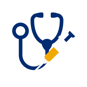 Illustration of stethoscope and injection needle