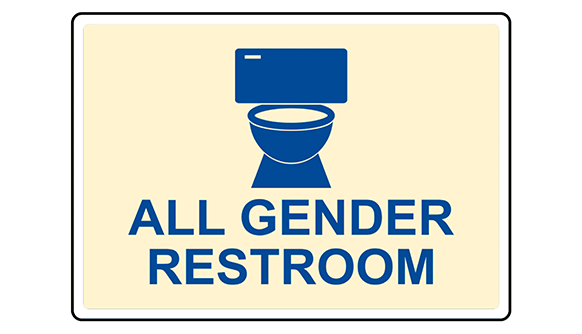 All-gender bathroom sign illustration