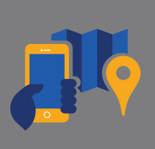 Phone and Map Icon