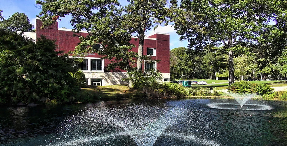 Fountain on Long Island campus
