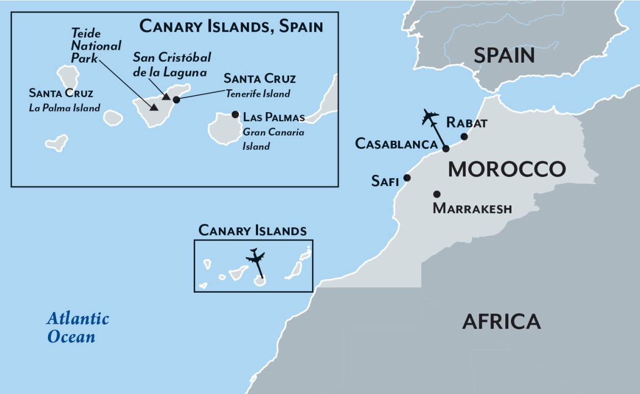 Morocco 2024 Cruise Map