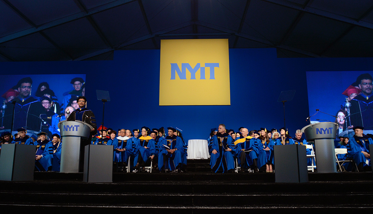 The stage at NYIT Commencement