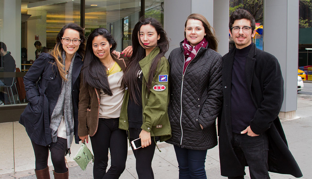 NYIT-Manhattan students Irene Lee, Roxanne Tan, Lu Zhao, Galina Fendikevich, and Matthew Acer.