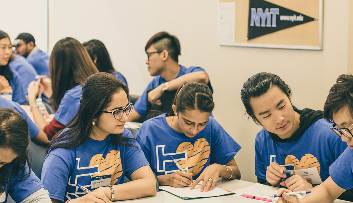 <p>New students getting acquainted with NYIT-Vancouver.</p>