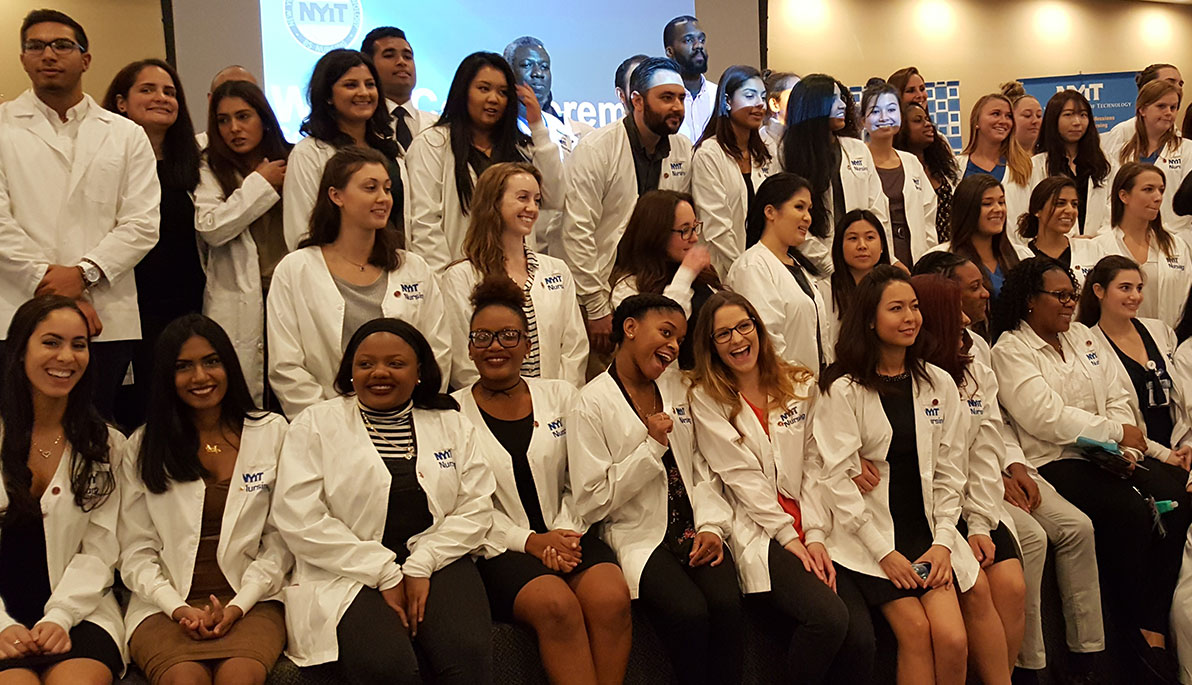 NYIT nursing students at the first White Coat Ceremony.