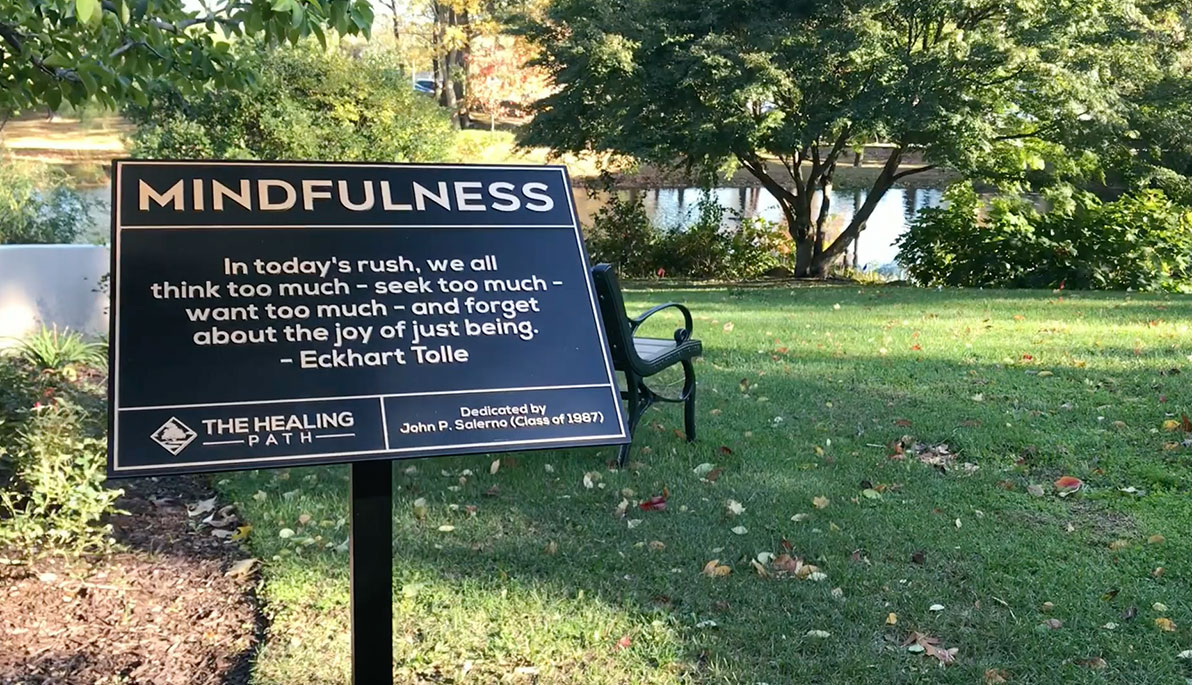 A sign on The Healing Path.