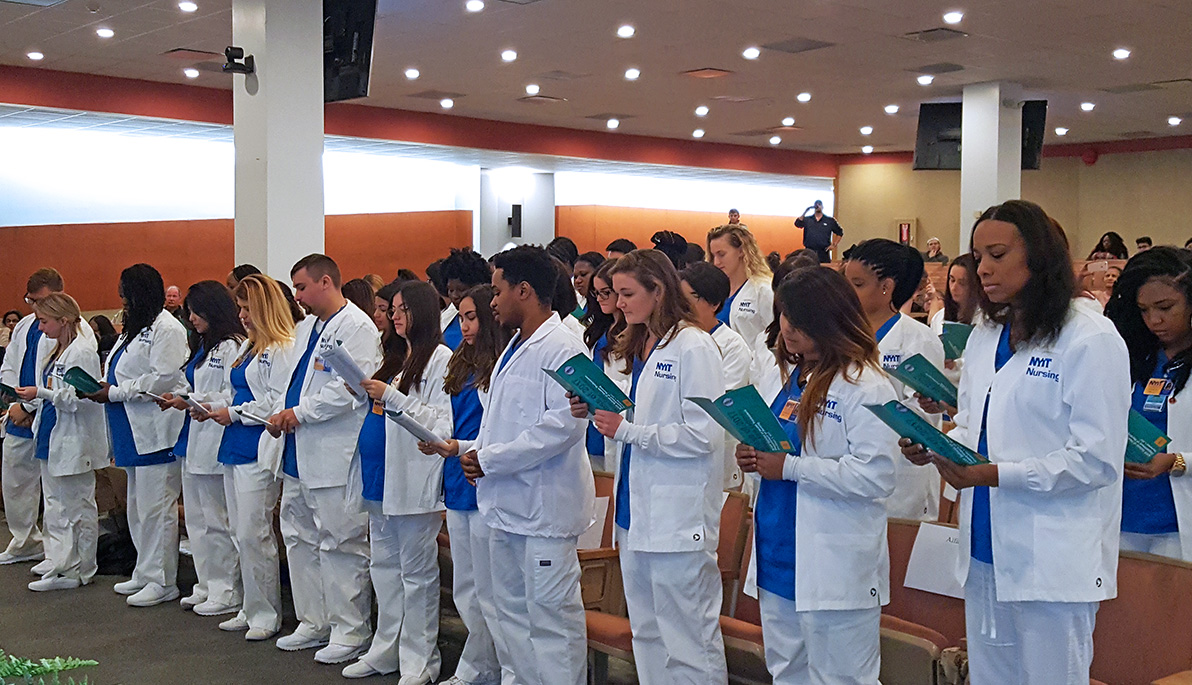 NYIT nursing students at the Nurse White Coat Ceremony.