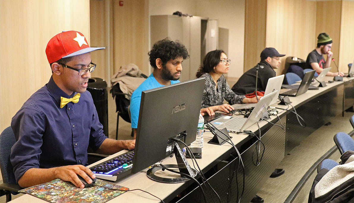 NYIT students playing video games.