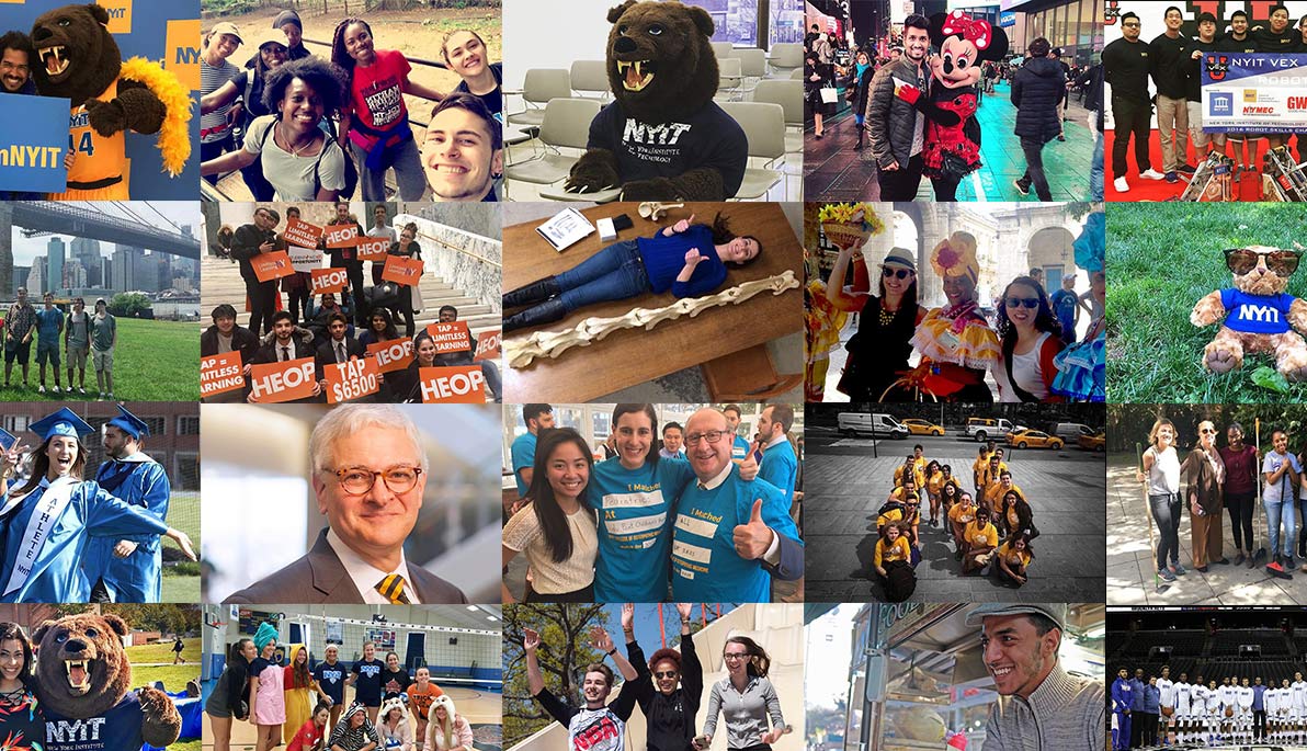 Collage of NYIT Instagram photos.