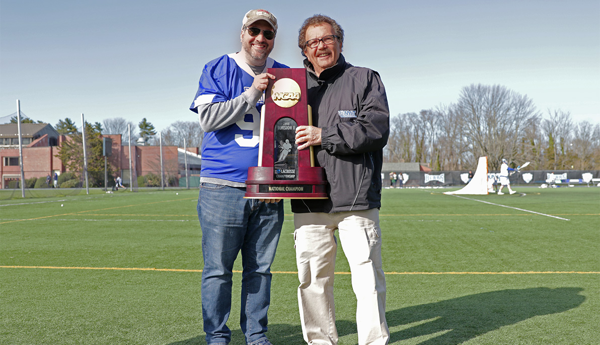 Dave Rothenberg and former NYIT lacrosse coach Jack Kaley