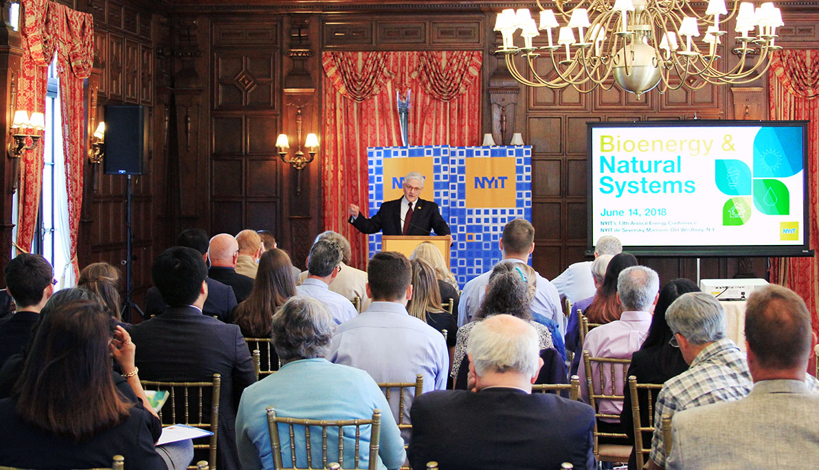 NYIT President Hank Foley addressing the attendees.