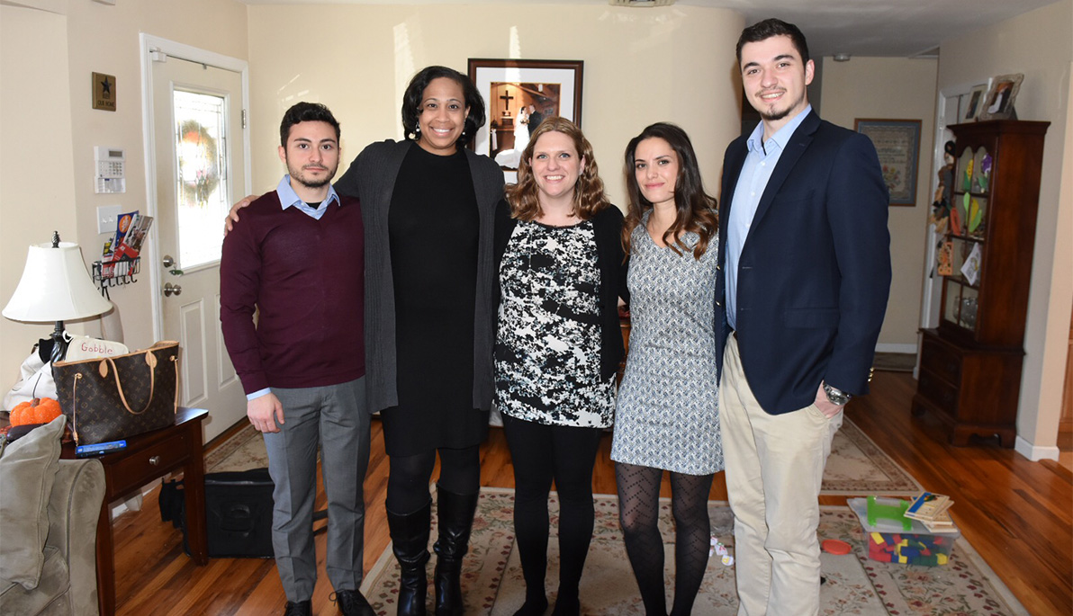 Pictured Left to right: Student Arda Kalem, Dean of Students Gabrielle St Leger, host Joanne West, and students Melanie Benyadi 