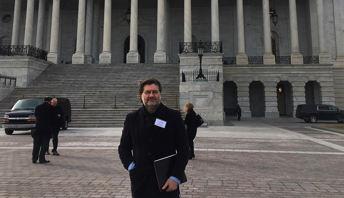 NYIT Professor Michael Hadjiargyrou at the U.S. Capitol.