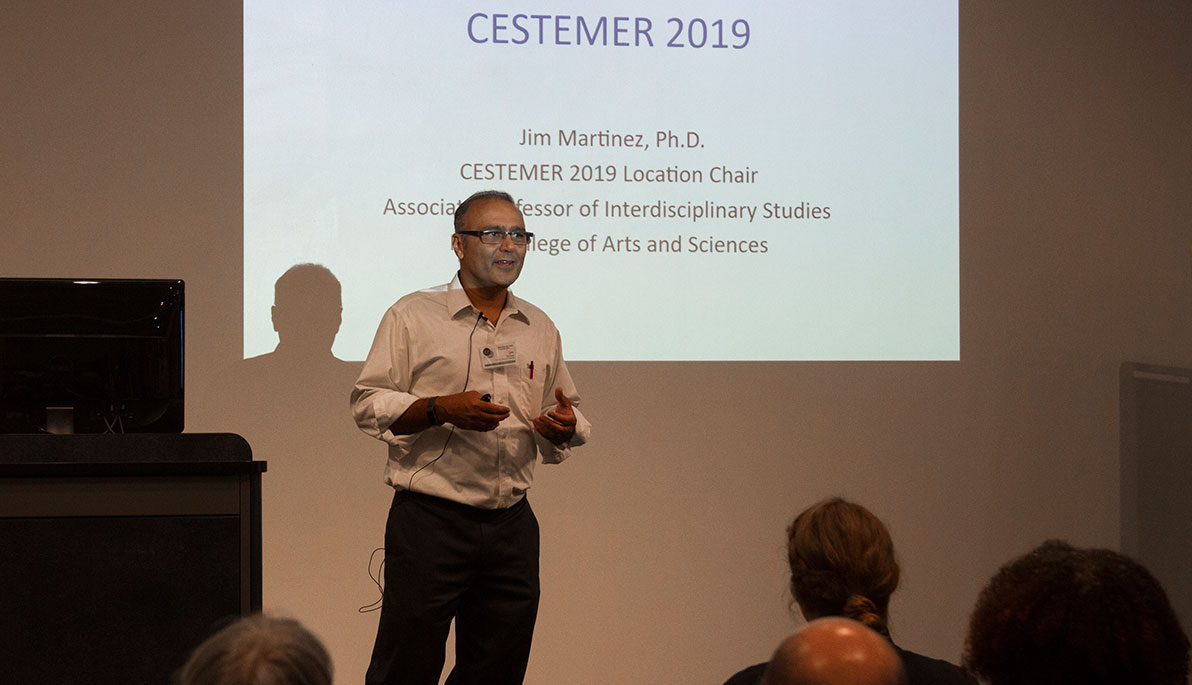 Associate Professor Jim Martinez leads a discussion at the CESTEMER conference
