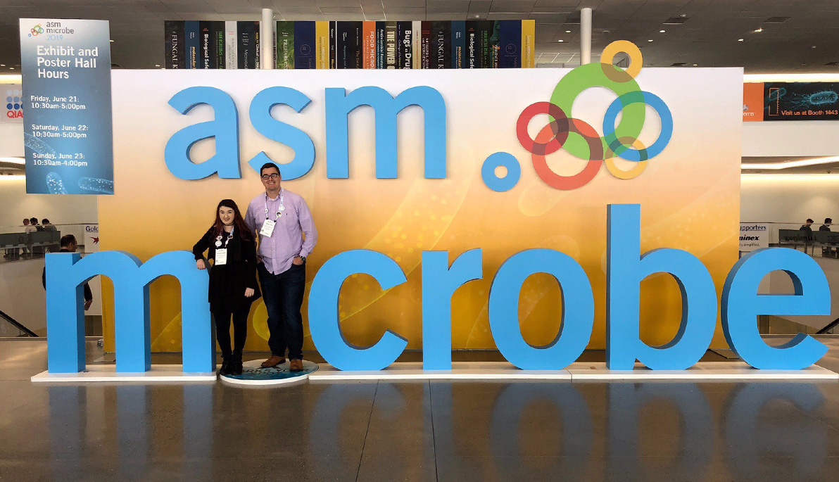 Brianna Weiss and Assistant Professor Bryan Gibb at ASM Microbe 2019