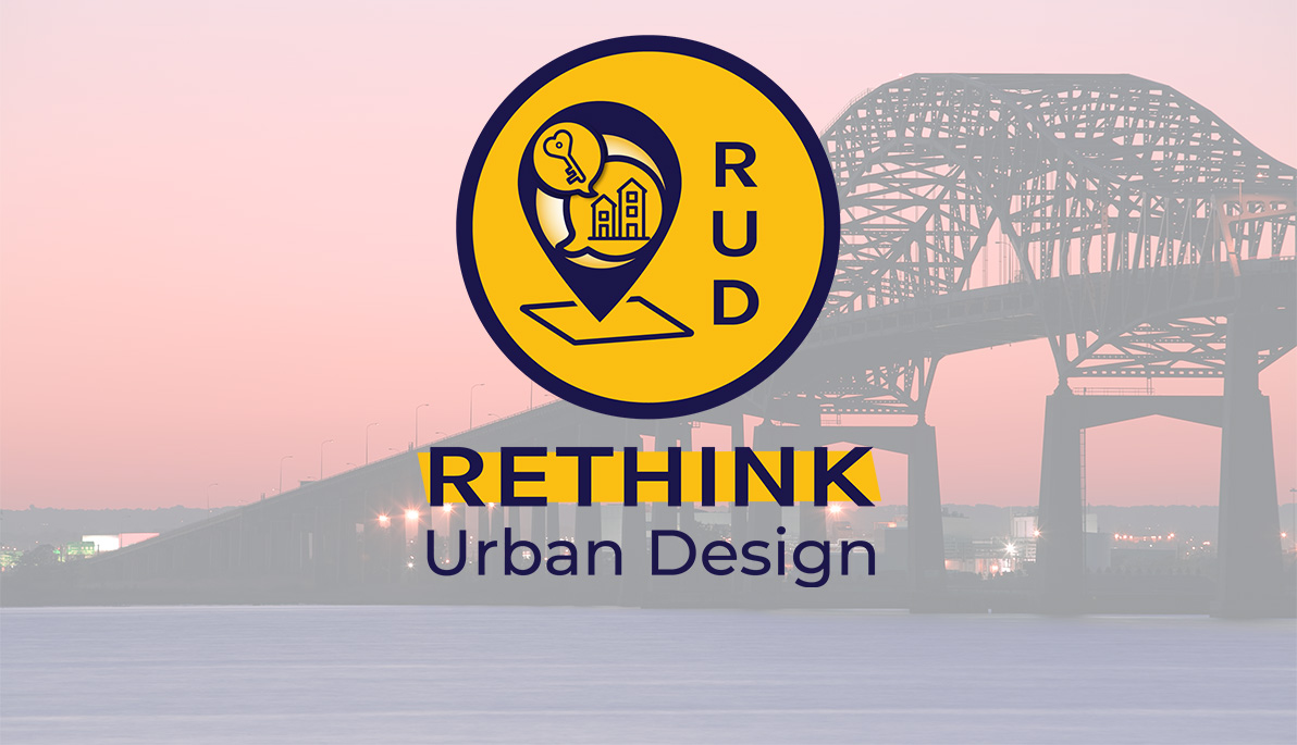 Rethink Bayonne logo over a picture of a bridge.