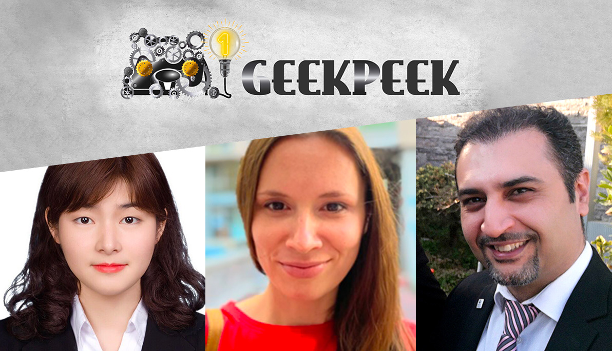 Mashup of GeekPeek logo and students’ photos