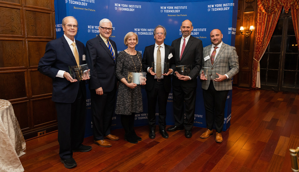 New York Tech President Hank Foley with honorees