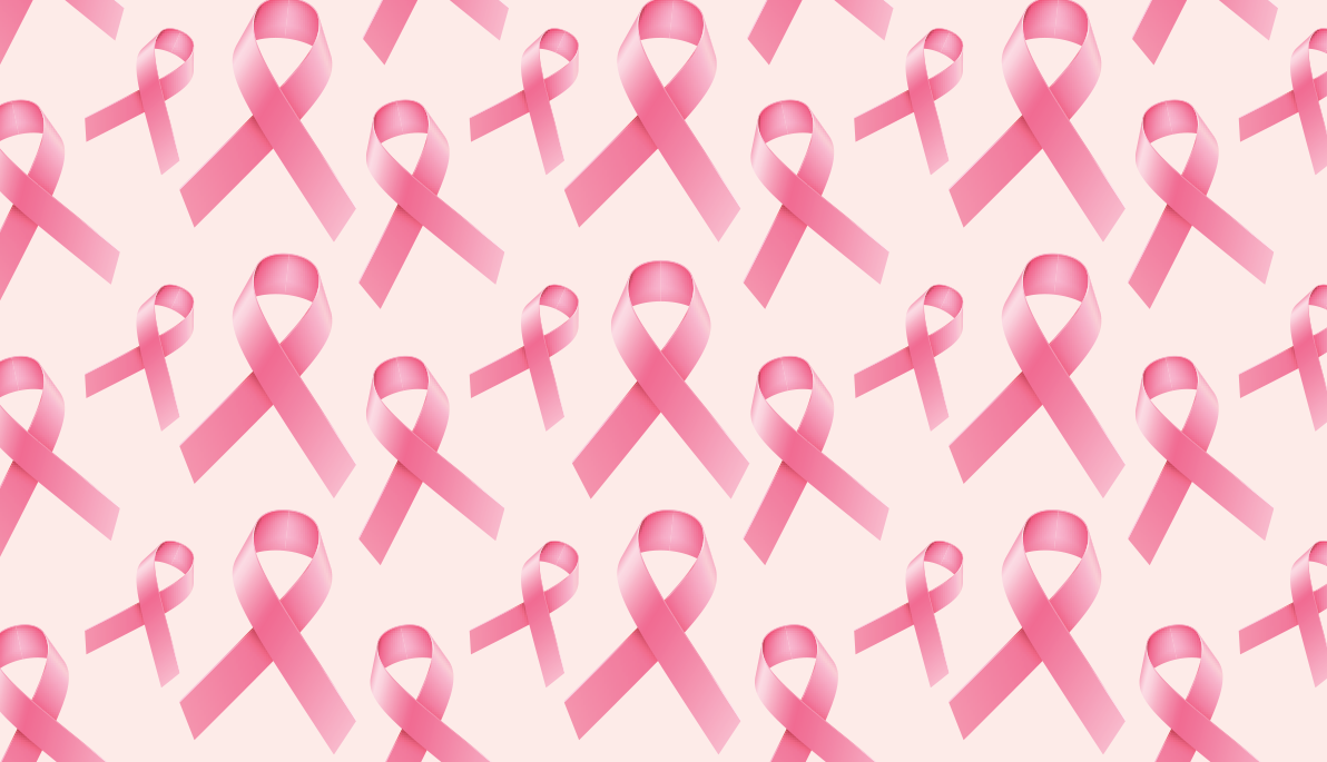 Pink ribbons on a pink background