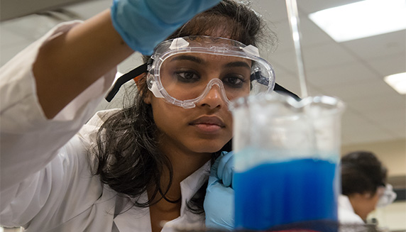 Students in lab working on an experiment