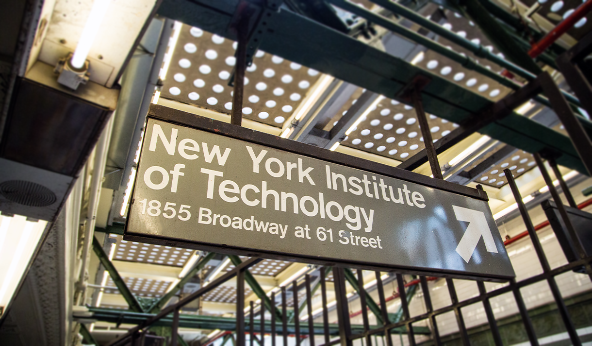 Street sign for New York Institute of Technology