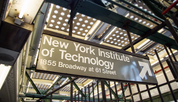 Street sign for New York Institute of Technology