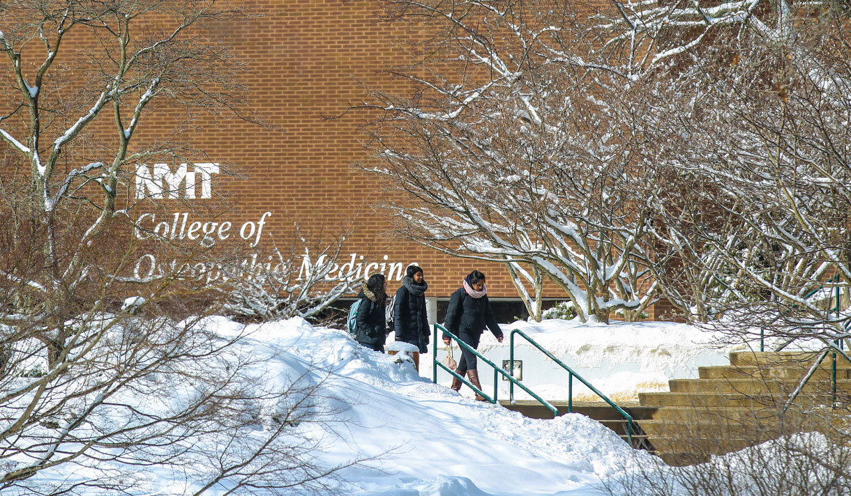 NYIT College of Osteopathic Medicine in winter