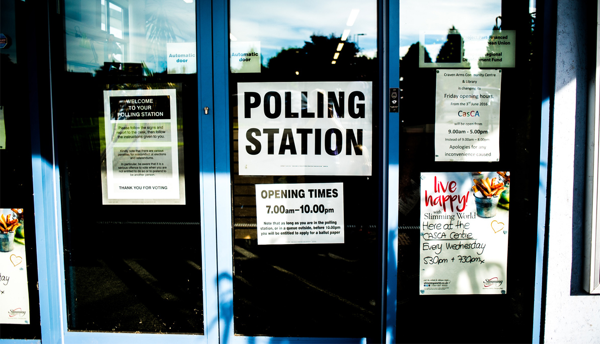 Front doors of a polling station