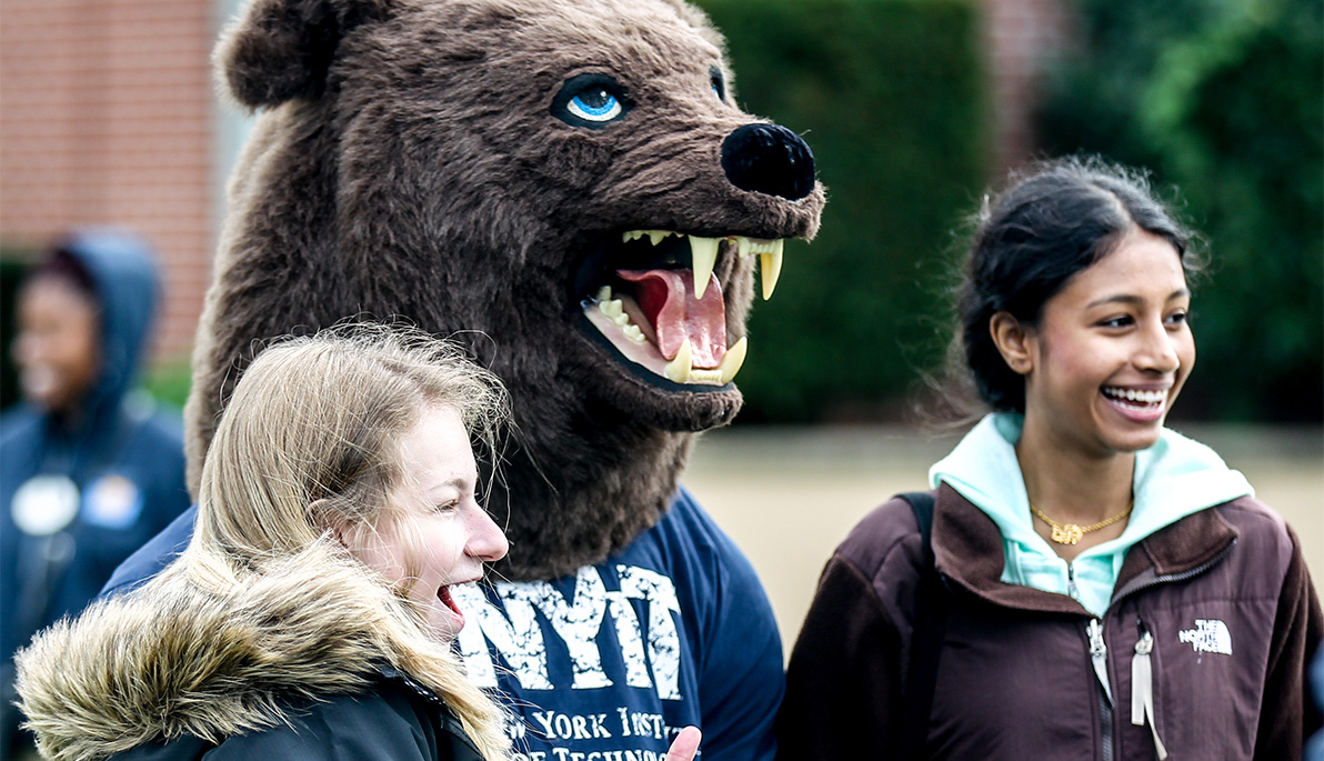 Students with mascot