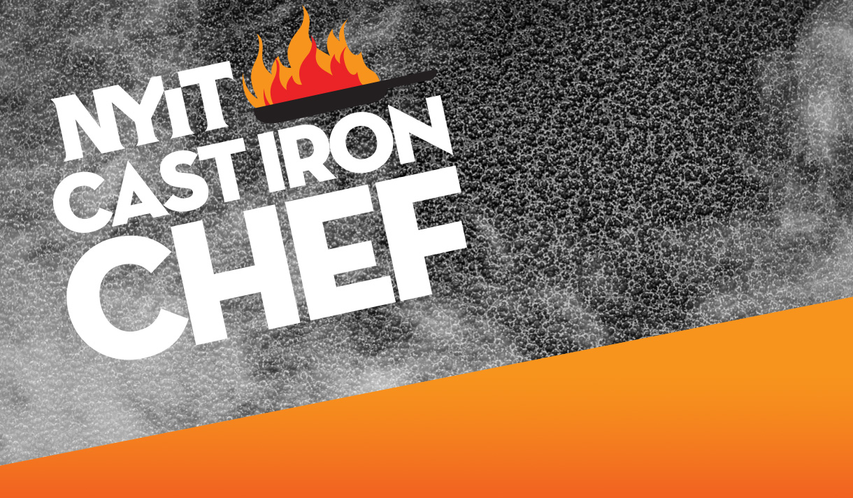 Logo of Cast Iron Chef on a textured background