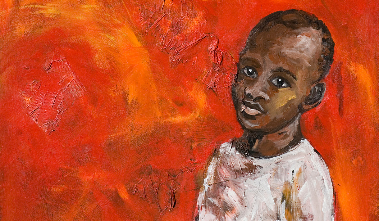 Colorful painting of a young child