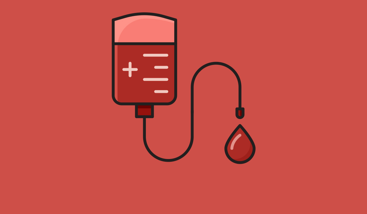 Illustration of a blood bank bag