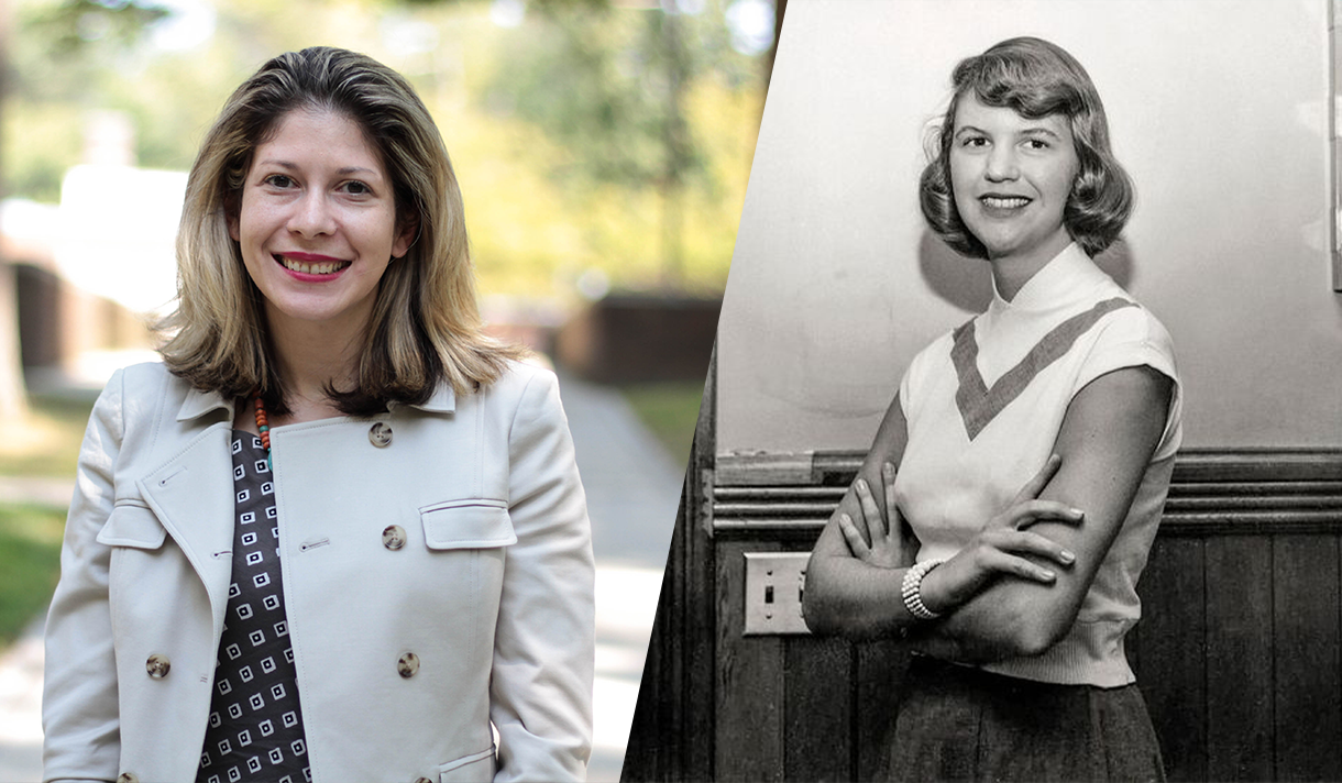 Photos of Prof. Amanda Golden and Sylvia Plath