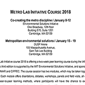  MIT Metro Lab Seminars And Workshop, 2018