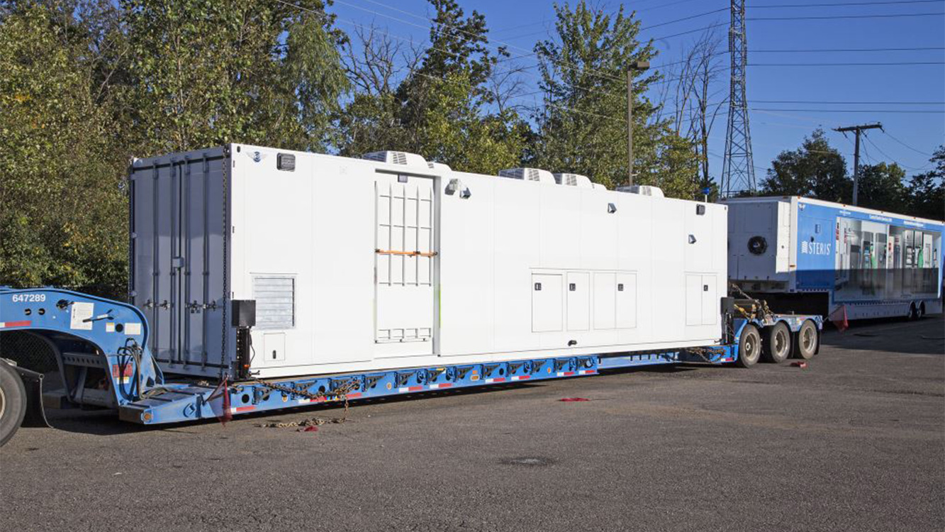 Image of a storage container on a mobile trailer.