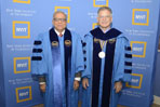 Honorary degree recipient Bharat B. Bhatt and President Guiliano