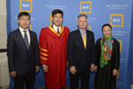 President Guiliano with special guests from China, including NUPT Vice President Professor Wang (second from left)