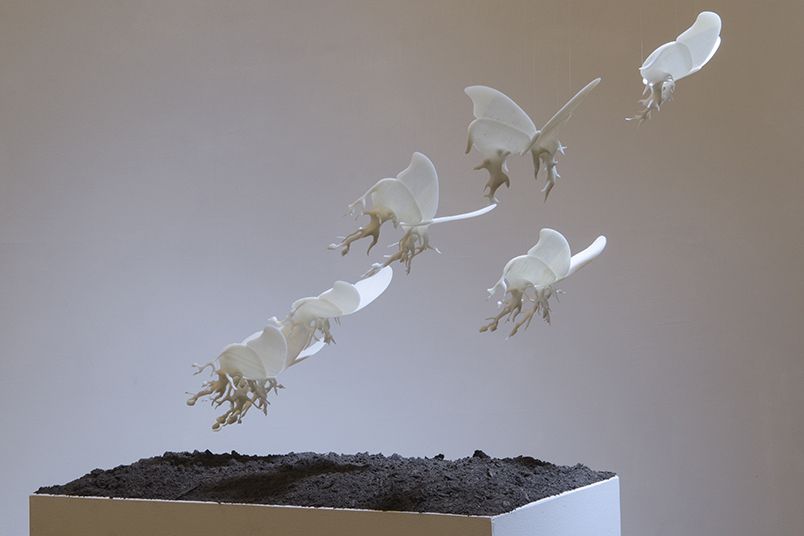 To create the delicate sculptures, Oda used Autodesk’s Maya software and rapid prototyping 3-D printing technology.