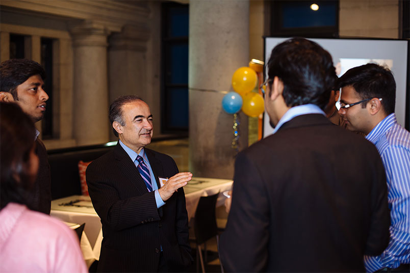 Provost Rahmat Shoureshi enjoyed talking with Vancouver alumni.