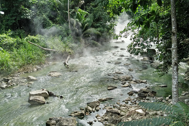 The Boiling River flows through the Amazon rain forest in Peru. Photo by Yash Masane