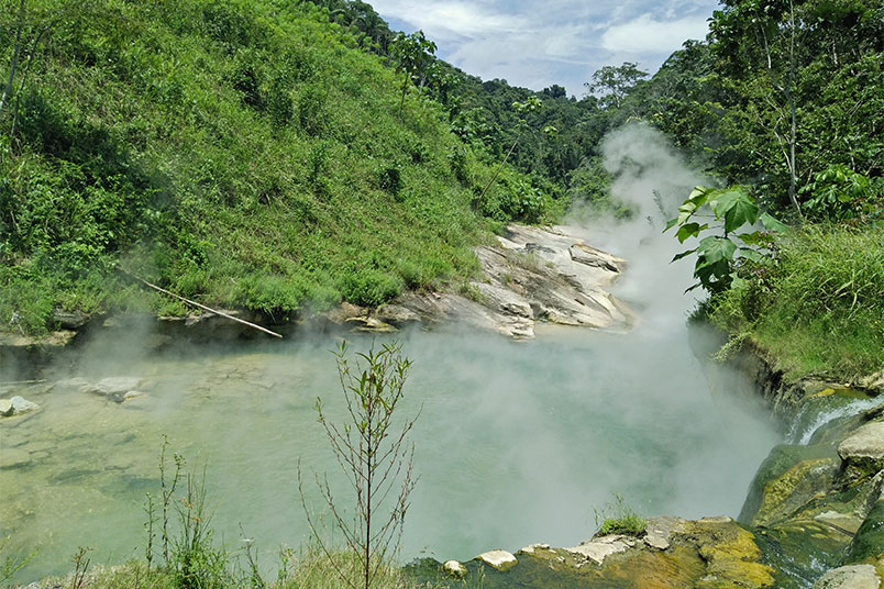 View of the Boiling River from the Healing Centre. Photo by Yash Masane