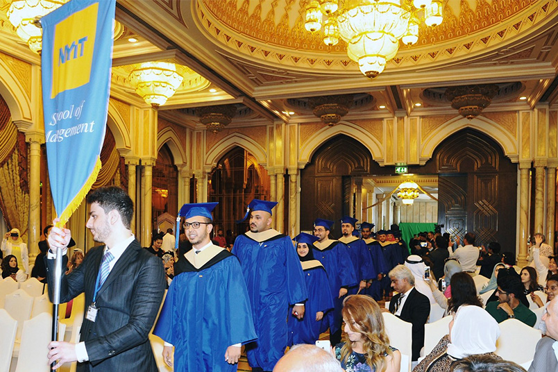 NYIT-Abu Dhabi graduates enter the ceremony.