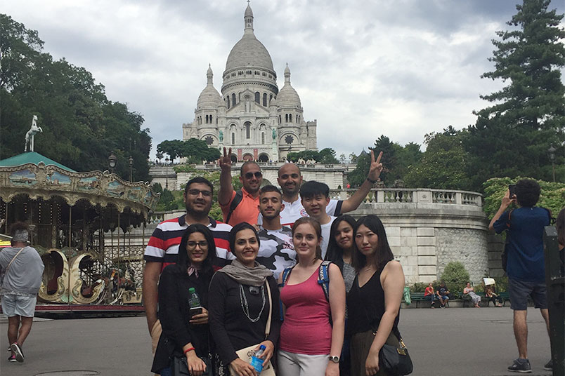 Some of the students pose for a picture at Montmartre.