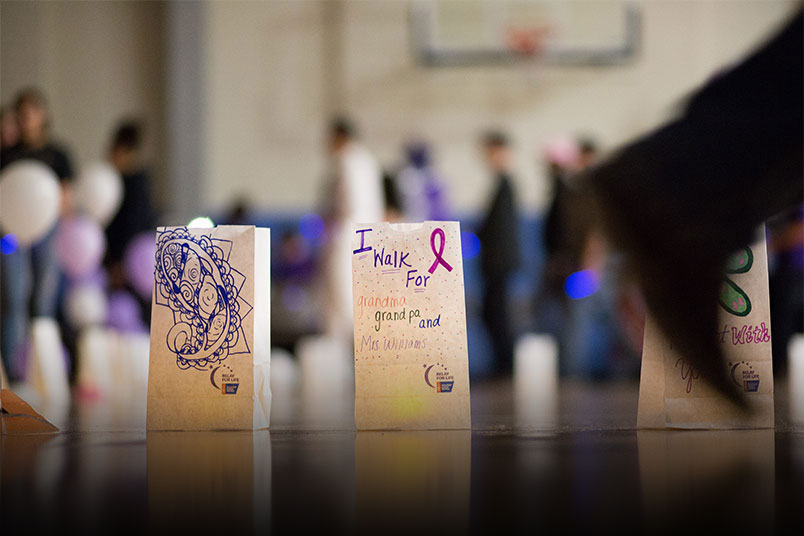 Luminaria bags were lit in honor of those who have been touched by cancer.