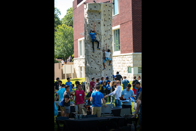 Rock climbing was one of the activities offered during the New Student Welcome on September 4.