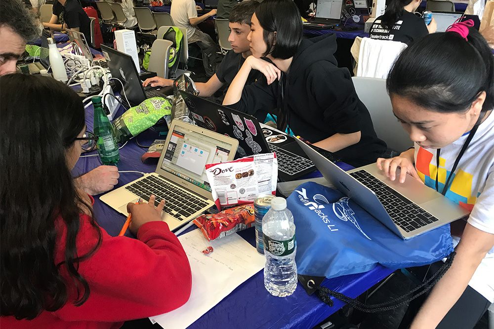 Scenes from the TeenHacks LI hackathon at New York Institute of Technology, May 25 – 26, 2019.